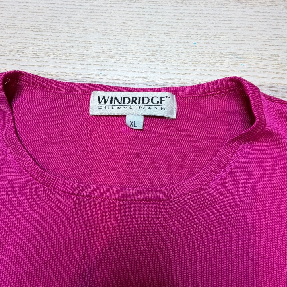 Windridge Cheryl Nash Top Women XL Sweater‎ Pink Silk - Picture 3 of 7
